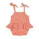 Newborn sleeveless body | terracotta w/ little flowers