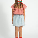 Red socks with ecru heart