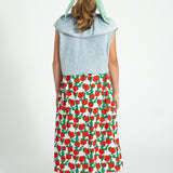 sleeveless blouse w/ collar | blue light denim