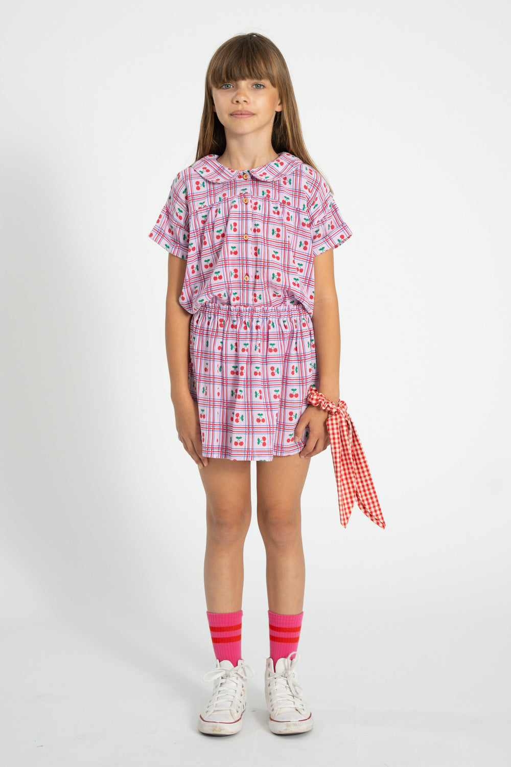 short skirt | lilac w/ cherries allover