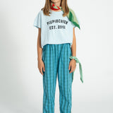 unisex trousers | blue & green checkered