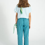 unisex trousers | blue & green checkered