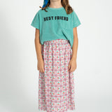 Long skirt | ecru w/ cherries allover