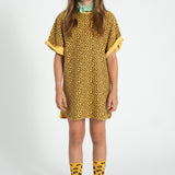 Mustard animal print socks
