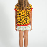 Unisex mustard animal print knitted waistcoat