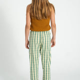 Girl camel knitted top with flower print