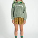 Green socks with red stripes