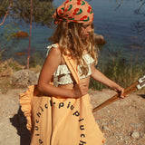 Peach XL logo bag with frills