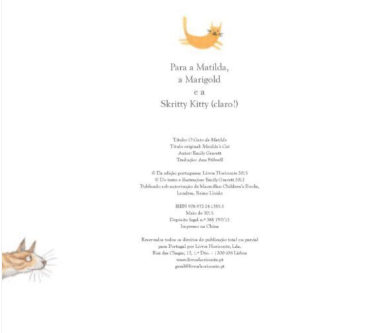 Livro "O Gato da Matilde"