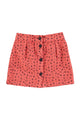 Short skirt | Raspberry w/ black flowers