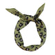 Silky bandana/scarf | Olive green w/ animal print