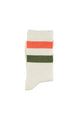 Socks | Ecru w/ green & orange stripes