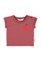 Baby T'shirt | Bordeaux w/ apple print