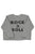 Terry cotton longsleeve t'shirt | Grey w/ "rock & roll" print