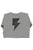 Terry cotton longsleeve t'shirt | Grey w/ "rock & roll" print