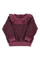 Baby Terry cotton sweatshirt | Aubergine w/ animal print
