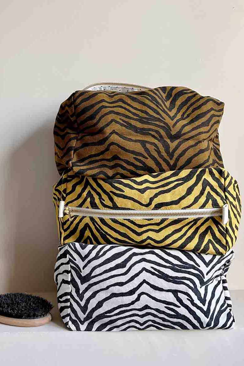 Toilet bag | Zebra print, Greige and Black
