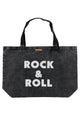 XL bag | Faded black w/ "rock & roll" print
