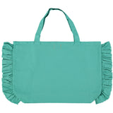 Turquoise XL logo bag with frills