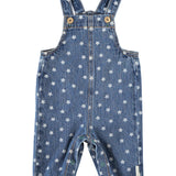 Baby Dungarees Washed Navy Denim with Stars