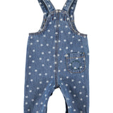 Baby Dungarees Washed Navy Denim with Stars
