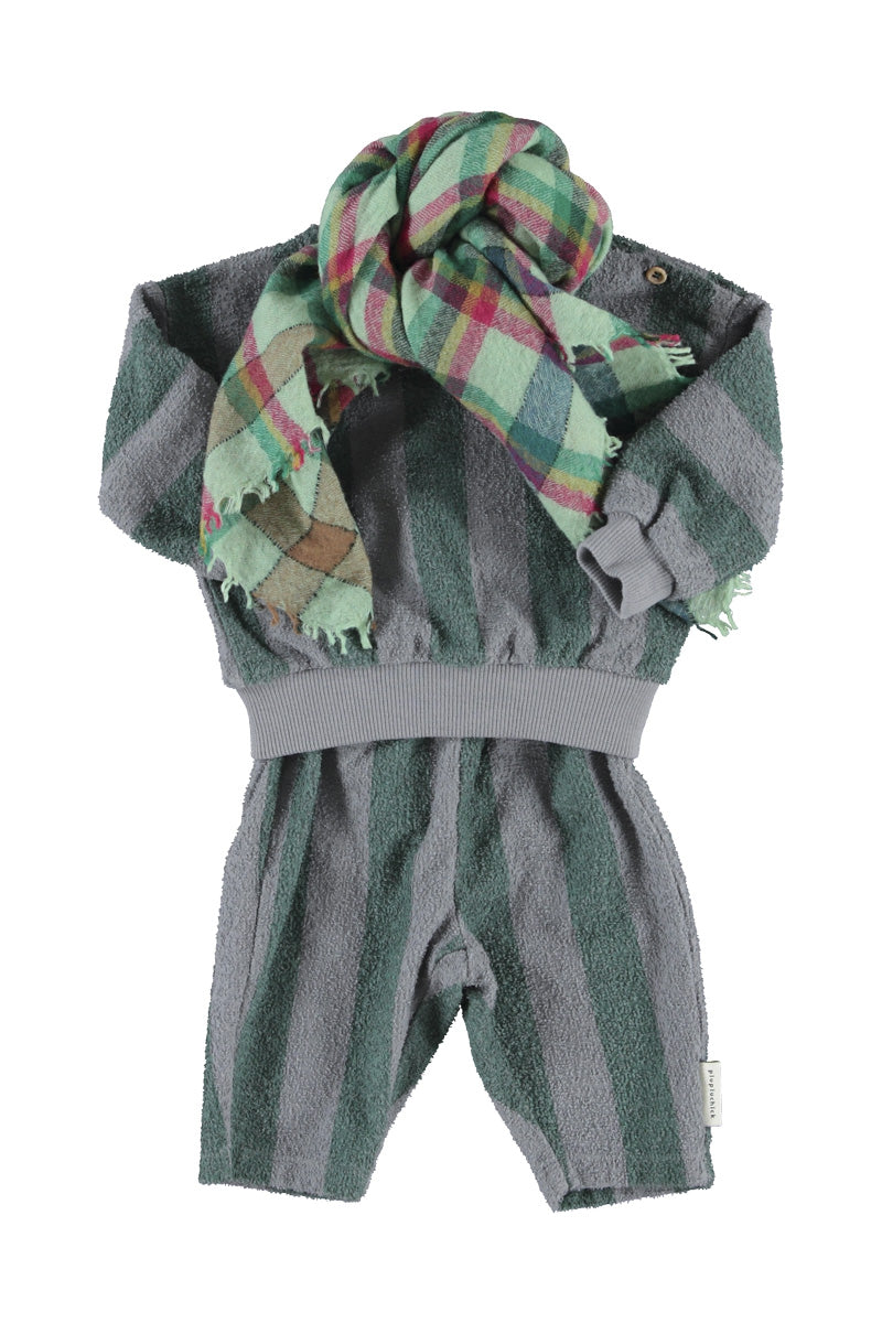 Baby Jogging Pants Grey & Green Stripes