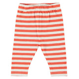 Baby Leggings Red & Ecru Stripes