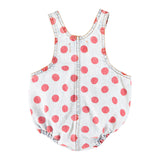Baby Romper Light Blue Denim with Red Dots