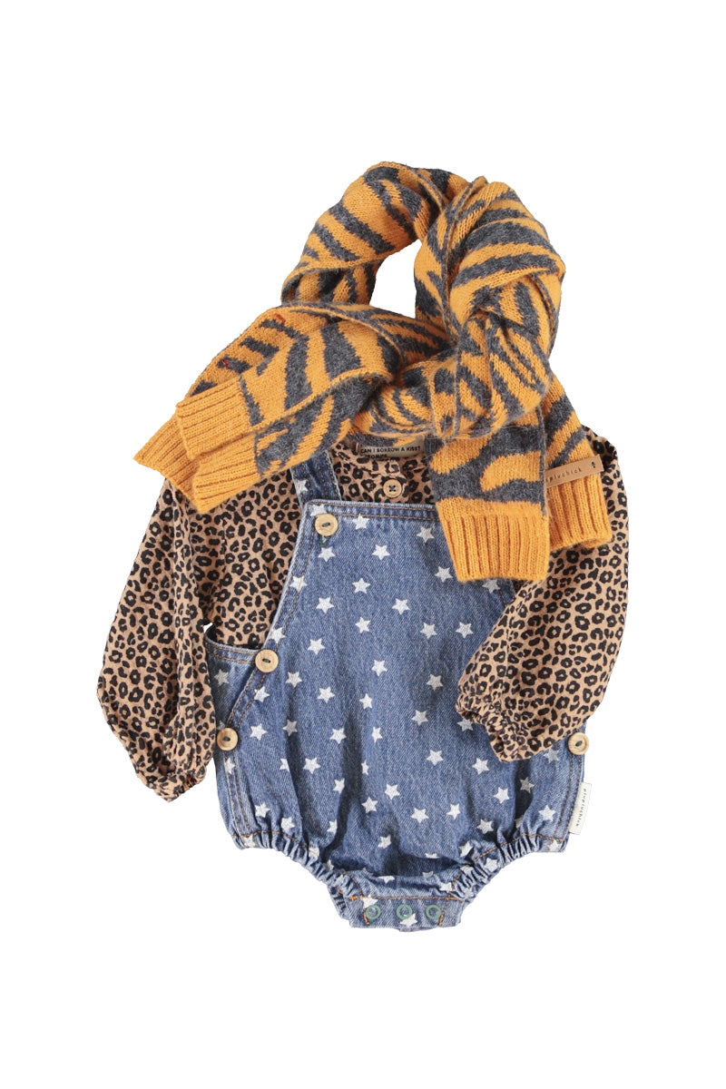 Baby Romper Washed Navy Denim with Stars