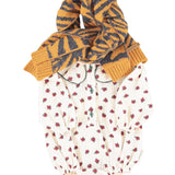 Baby Long Sleeve Romper Ecru with Little Flowers