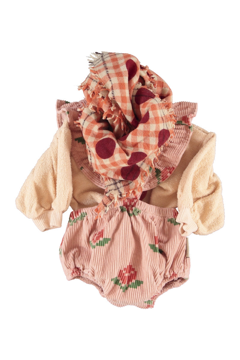 Baby Bloomers with Straps Pink with Big Flowers