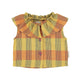 baby sleeveless blouse w/ collar | mustard checkered