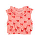 baby sleeveless blouse w/ collar | pink w/ red bows