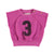 baby sleeveless sweatshirt | fuchsia w/ "3" print