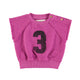 baby sleeveless sweatshirt | fuchsia w/ "3" print