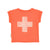 baby t'shirt | orange w/ "first aid" print