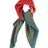 Chiffon Bandana Green with Multicolor Juice Box Print