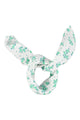 bandana | ecru w/ green flowers allover
