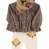 Baby Blouse Brown with Animal Print