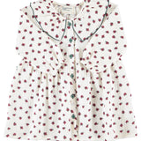 Short Dress Ecru with Little Flowers
