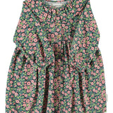 Short Dress Green with Multicolor Flowers