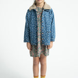 Short Dress Green with Multicolor Flowers