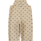 Dungarees Beige with Black Hearts