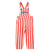 dungarees | white & red stripes w/ "eighties" print