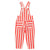 dungarees | white & red stripes w/ "eighties" print