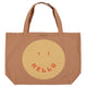 Extra large logo bag | taupe w/ grey stripes