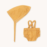 Gommu Vichy Mustatd romper & Hat