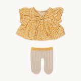 Gommu Yellow Flowers Dress & Tights