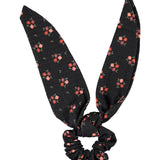 Scrunchie Black with Flowers