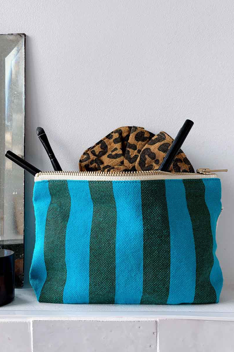 Handbag Medium |Turquoise Stripes